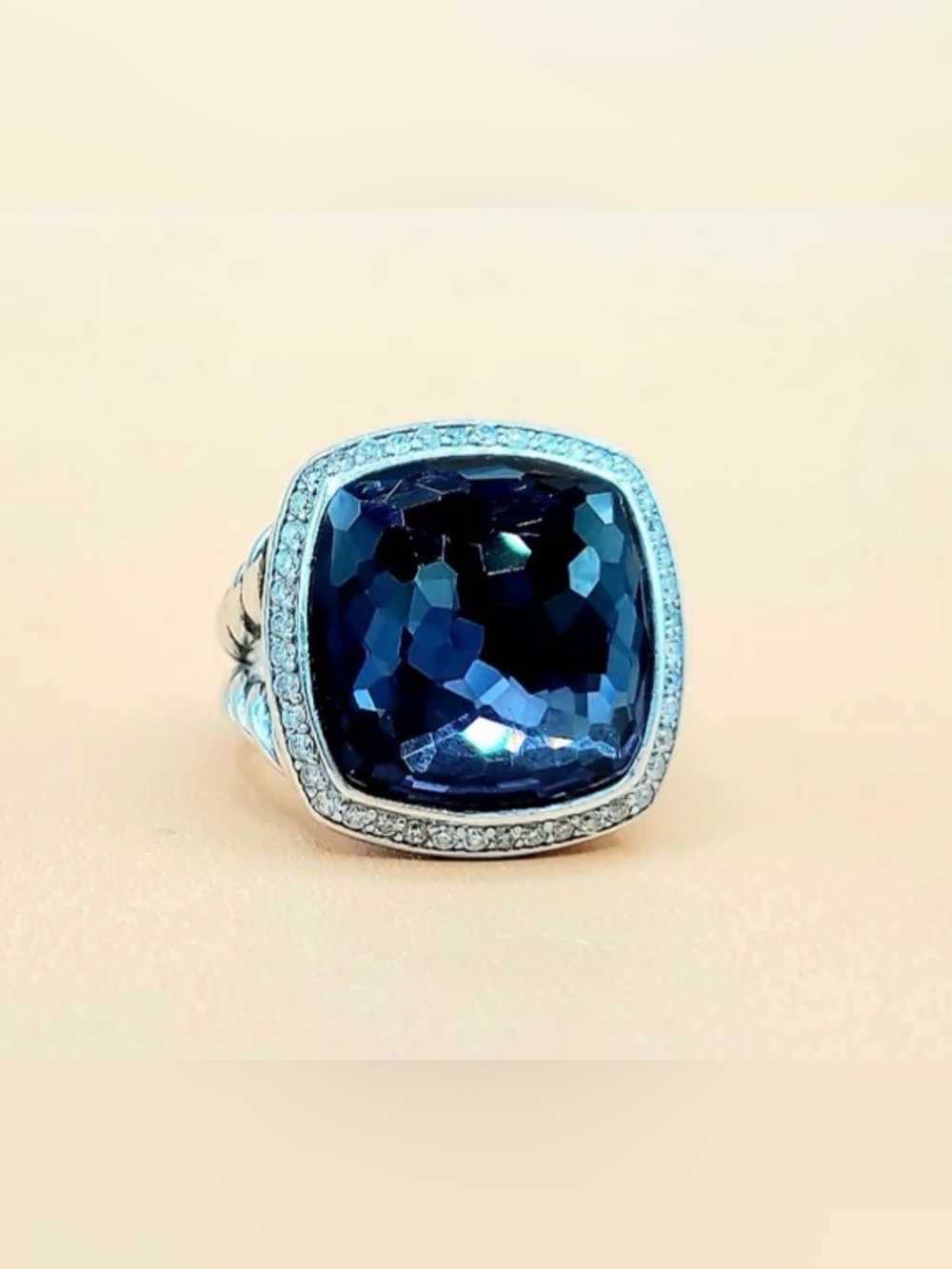 David Yurman Albion 17mm Black Orchid Ring With Diamonds